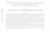 A On the Arithmetic Complexities of Hamming Codes and ... · (extended) Hamming codes mainly focuses on the improvement of software implementations [16] [17] and hardware circuits