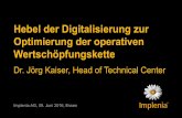 Hebel der Digitalisierung zur Optimierung der operativen ... Hebel der Digitalisierung zur Optimierung der operativen Wertschöpfungskette Dr. Jörg Kaiser, Head of Technical Center