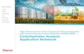 Carbohydrates Analysis Application Notebook · the liquid chromatographic analysis of carbohydrates have utilized silica based, amino-bonded, or polymer-based, metal-loaded, cation-exchange
