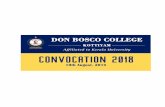 REPORT OF CONVOCATION DAYdonboscocollegekottiyam.com/wp-content/uploads/2019/04/Convocation2018.pdfREPORT OF CONVOCATION DAY The first Convocation Ceremony of Don Bosco College of