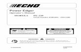 Power Edger - ECHO USA · Power Edger Operator's Manual MODELS PE-230 Serial Number 05001001 - 05011200 WARNING DANGER X750003430 12/02 X7502098300 Read rules for safe operation and