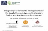 Integrating Environmental Management into the Supply ... · PDF fileSupply chain environmental management (Rao, 2002) Green supply chain management (Zhu & Sarkis, 2004) Environmental