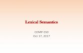 Lexical Semantics - cs.mcgill.cajcheung/teaching/fall-2017/comp550/lectures/lecture13.pdf · Lexical Semantics Jargon Lexeme: Pairing of a particular form (orthographic or phonological)