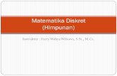 Matematika Diskret (Himpunan) Penyajian Himpunan 1. Enumerasi Setiap anggota himpunan didaftarkan secara