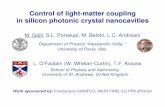 Control of light -matter coupling in silicon photonic ...gdr-ondes.cnrs.fr/wp-content/uploads/2016/06/Ondes09-OralGT2-Andreani-etal.pdfControl of light -matter coupling in silicon