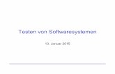 Testen von Softwaresystemen - uni-marburg.de · Aufruf der zu testenden Methode, eingeleitet mit @Test In der Test-Methode: Überprüfung, ob das Ergebnis eines Tests mit einer Behauptung