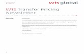 WTS Transfer Pricing Newsletter - wts.com · 1 Dear Reader, It is our pleasure to present the first edition of our WTS Transfer Pricing Newsletter in 2019. The global transfer pricing
