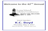 Guest Speaker: K.. oyd - WordPress.com · 2017 CONFERENCE COMMITTEE Island Harvest, Long Island [s largest hunger relief organization, is deeply grateful to the Long Island Library