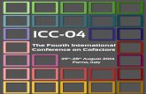ICC-04 - unimi.it · Cofactors (ICC-04). The meeting combines the past ‘Symposium on Vitamin The meeting combines the past ‘Symposium on Vitamin B6, PQQ, Carbonyl Catalysis and