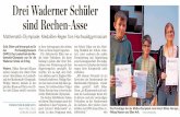 Drei Waderner Schüler - Hochwald-Gymnasium · SEITE C2 NR. 120 MZG LOKALES MITTWOCH/DONNERSTAG, 25./26. MAI 2016 Wadern. Niklas Herrigel (Klasse sieben) belegte den ersten Platz