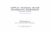 UPLC Amino Acid Analysis Solution - waters.com · The Waters® ACQUITY UltraPerformance LC® (UPLC®) system provides separation technology that offers higher throughput, sensitivity,