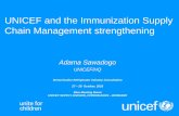 UNICEF and the Immunization Supply Chain Management ... · Reports Analysis Forecasting Ordering Manufacturer Shipments (air & sea) Vaccine Arrival National Store Sub-national Stores