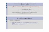 Advance Thermodynamics - tekim.undip.ac.id · Termodinamika Lanjut (PTK 213 ) (Advance Thermodynamics) Dr. Istadi, ST, MT Ir. Danny Soetrisnanto, MEng Year 2010-2011 Master Program