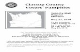 Clatsop County Voters’ Pamphlet · This pamphlet contains information for several districts and there may be candidates/measures included that are not on your ballot. Ballot Titles