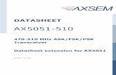 AX5051-51052ebad10ee97eea25d5e-d7d40819259e7d3022d9ad53e3694148.r84.cf3.rackcdn… · DATASHEET AX5051-510 470-510 MHz ASK/FSK/PSK Transceiver Datasheet extension for AX5051 Version