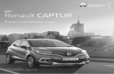 Der Renault CAPTUR - autohaus-ahrens.com · 3 Die wichtigsten Aussta"ungsmerkmale LIFE • ABS, ESP, 4 Airbags • Elektrisch einstell- und beheizbare Außenspiegel • Elektrische