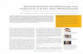 Systematische Einführung von Industrie 4.0 für den Mittelstand · Industrie 4.0 26 Industrie 4.0 Management 35 (2019) 3 mationsflussanalyse sowie Kreativitätstechni-ken mit Ansätzen