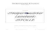 Auswertung Stolper wörter Lesetest: STOLLEwilfriedmetze.de/Stolle_2005.pdf · 1. Stichprobe Der Stolperwörter-Lesetest (STOLLE) wurde zur kostenlosen Nutzung ins Internet gestellt.