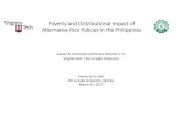 Poverty and Distributional Impact of Alternative Rice ... file• Computes FGT poverty indices (P0, P1, P2) and GINI coefficient Alternative Rice Scenarios • SIM 1 –Rice imports