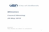 Declaration o - nedlands.wa.gov.au Council Meeting...  · Web viewMinutes. Council Meeting. 28 May. 201. 9. Attention. These Minutes are subject to confirmation. Prior to acting
