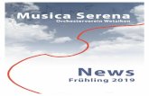 Musica Serena News – Frühling 2019 · Olga Stamm spielt auf ihrer Konzertgitarre; diese ist für klassische Werke vorgesehen. Olga wird mit uns ein Konzert von Antonio Vivaldi