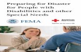 Preparing for Disaster for People with Disabilities and ... · For the millions of Americans who have physical, medical, sensory or cognitive disabilities, emergencies such as fires,
