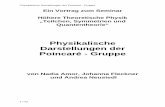 Physikalische Darstellungen der Poincaré - Gruppescheck/quanten/Vortrag12.pdf · Physikalische Darstellungen der Poincaré - Gruppe 1 / 22 Ein Vortrag zum Seminar Höhere Theoretische