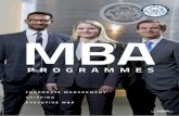 MBA · Our MBA programmes have been designed for students with sub-stantial work experience and / or a first academic degree (which is not necessarily from the field of business administration).