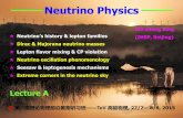Neutrino Physics - indico.ihep.ac.cn · Neutrino Physics 0 Lecture A ★ Neutrino’s history & lepton families ★ Dirac & Majorana neutrino masses ★ Lepton flavor mixing & CP