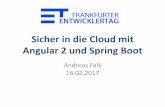 Sicher in die Cloud mit Angular 2 und Spring Boot · OpenId Connect = Authentifizierung Spring Security kann (nur) OAuth2 mit JWT Prepared Statements mit Spring Data JPA Input Validierung