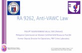 RA 9262, Anti-VAWC Law - PAGBA · the guidelines and procedures for the implementation of Republic Act No. 9262 in order to ensure that women and their children have effective access