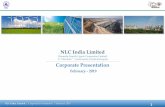 NLC India Limited · NLC India Limited Corporate Presentation February 2019 Disclaimer This presentation is for distribution only under such circumstances as may be permitted by applicable