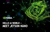 HELLO AI WORLD: MEET JETSON NANO - info.nvidia.com · WEBINAR AGENDA Intro to Jetson Nano - AI for Autonomous Machines - Jetson Nano Developer Kit - Jetson Nano Compute Module Jetson