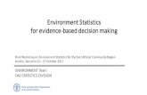 Environment Statistics for evidence-based decision making · Environment Statistics for evidence-based decision making ENVIRONMENT Team FAO STATISTICS DIVISION Final Workshop on Environment