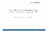 Test-Methodik für Embedded Software in der Automobilin der ... · Umwelt Automobiltechnik Werkzeug (z. B. Testautomatisierung) Fahrer (z. B. Testautomatisierung) Lenk-winkel-sensor