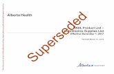 Alberta Aids to Daily Living Incontinence Supplies List · Alberta Health AADL Product List – Incontinence Supplies List Effective December 1, 2017 Superseded Revised March 15,