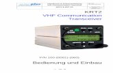 VHF Communication Transceiver - vtec-avionics.ch · Handbuch & Einbauanleitung VHF-Communication Tranceiver Doc.-Nr: DE-3000-800100d KRT2 & KRT 2A Revision 9.8 Für Software > 5.00