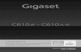 Gigaset C610/C610A IP · > Do not use the phone in environments with a potential explosion hazard, e.g., paint shops. > The charger and base are designed for use in dry rooms in a