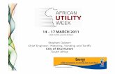 Stephen Delport Chief Engineer: Metering, Vending and ... · Chief Engineer: Metering, Vending and Tariffs City of Ekurhuleni South Africa. 2 THE FORMAT OF THIS PRESENTATION • The