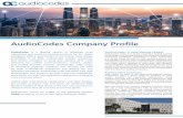 AudioCodes Company Profile · PDF fileTitle: AudioCodes Company Profile Author: AudioCodes Subject: AudioCodes is a leading vendor of advanced voice networking and media processing