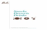 Snacks Desserts Drinks - filemarakuja, slana karamela, badem, kafa Macaroons Vanilla, chocolate, nuts, pistachio, raspberry, lavender, passion fruit, salted caramel, almond, co˛ee