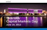 Skanska Capital Markets Day · SEK 15 bn These investments also enable Construction to obtain new assignments that generates further profits and enhanced returns Free working capital