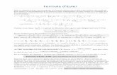 Formule d Euler - icp.ge.ch · Formule(d’Euler! Dans le chapitre VII de son Introductio in analysin infinitorum (1748), Euler expose une méthode pour obtenir le développement