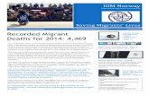 IOM Norway Winter 2014-2015 Newsletter · IOM Norway Sustainable Migration Governance Saving Migrants’ Lives MIGRANTS IN THE MEDITERRANEAN NEWSLETTER WINTER 2014-2015 IN THIS ISSUE