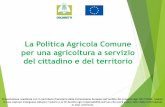 La Politica Agricola Comune per una agricoltura a servizio ... · La Politica Agricola Comune per una agricoltura a servizio del cittadino e del territorio Presentazione realizzata