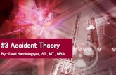 #3 Accident Theory - An Industrial Ergonomist · terdapat empat faktor dalam satu kesatuan berantai : lingkungan, bahaya, peralatan & manusia (Bennett NBS, 1995) Kecelakaan (accident)