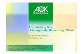 AOK-Walking Bus - Hintergründe, Umsetzung, Effekte · AOK Westfalen-Lippe PD Dr. Michael Tiemann Gliederung Hintergründe / Ausgangslage-Aktivitätsempfehlungen, Aktivitätsverhalten,-motorische