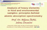 Prof. Dr. Biljana Škrbić, Jelena Živančev elements.pdf · Analysis of heavy elements in food and environmental samples: principles behind atomic absorption spectrometry Prof.