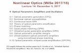 Nonlinear Optics (WiSe 2017/18) - ufox.cfel.de file1 9 Optical Parametric Amplifiers and Oscillators 9.1 Optical parametric generation (OPG) 9.2 Nonlinear optical susceptibilities