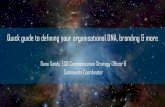 Quick guide to defining your organisational DNA, branding ... · Quick guide to defining your organisational DNA, branding & more Oana Sandu, ESO Communication Strategy Officer &